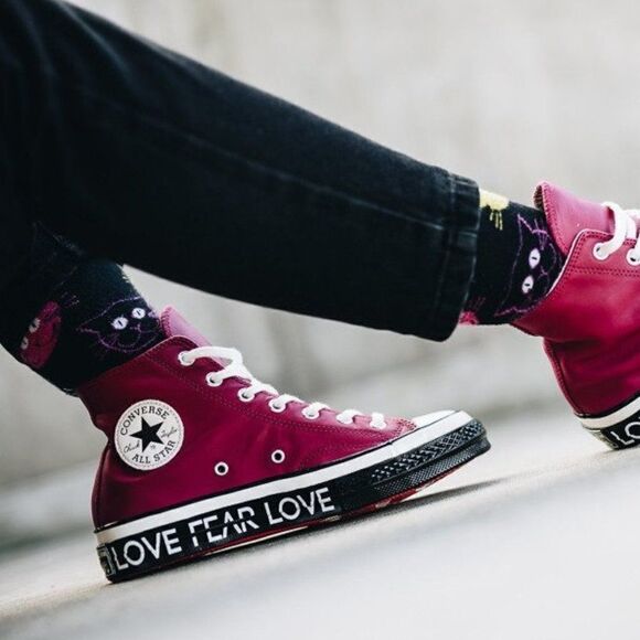 CONVERSE CHUCK 70 HI "LOVE GRAPHIC" 563472C Womens 10.5 Mens 8.5 US 42 EUR RED - Picture 6 of 10